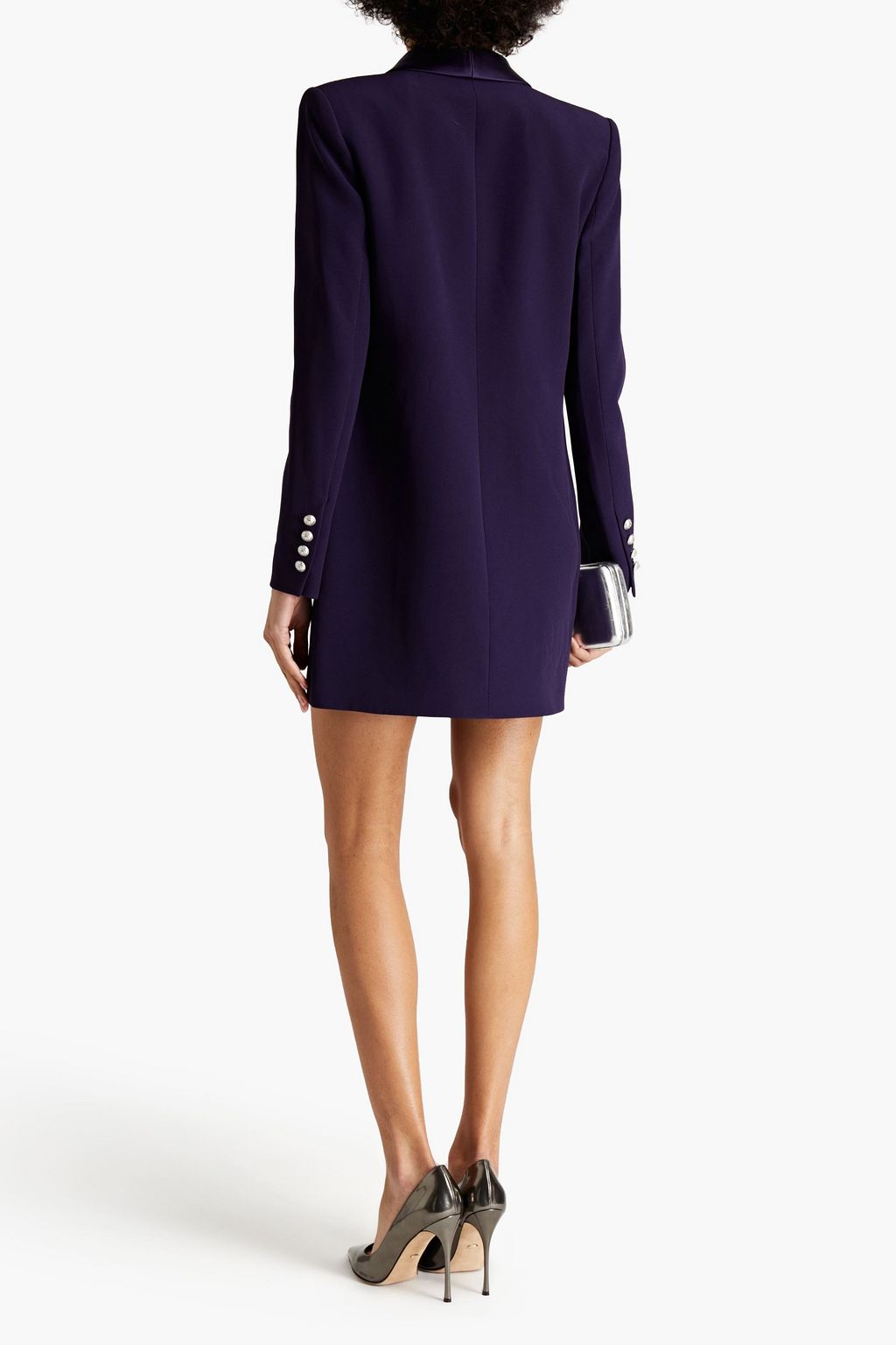 BALMAIN Double-breasted crepe mini dress