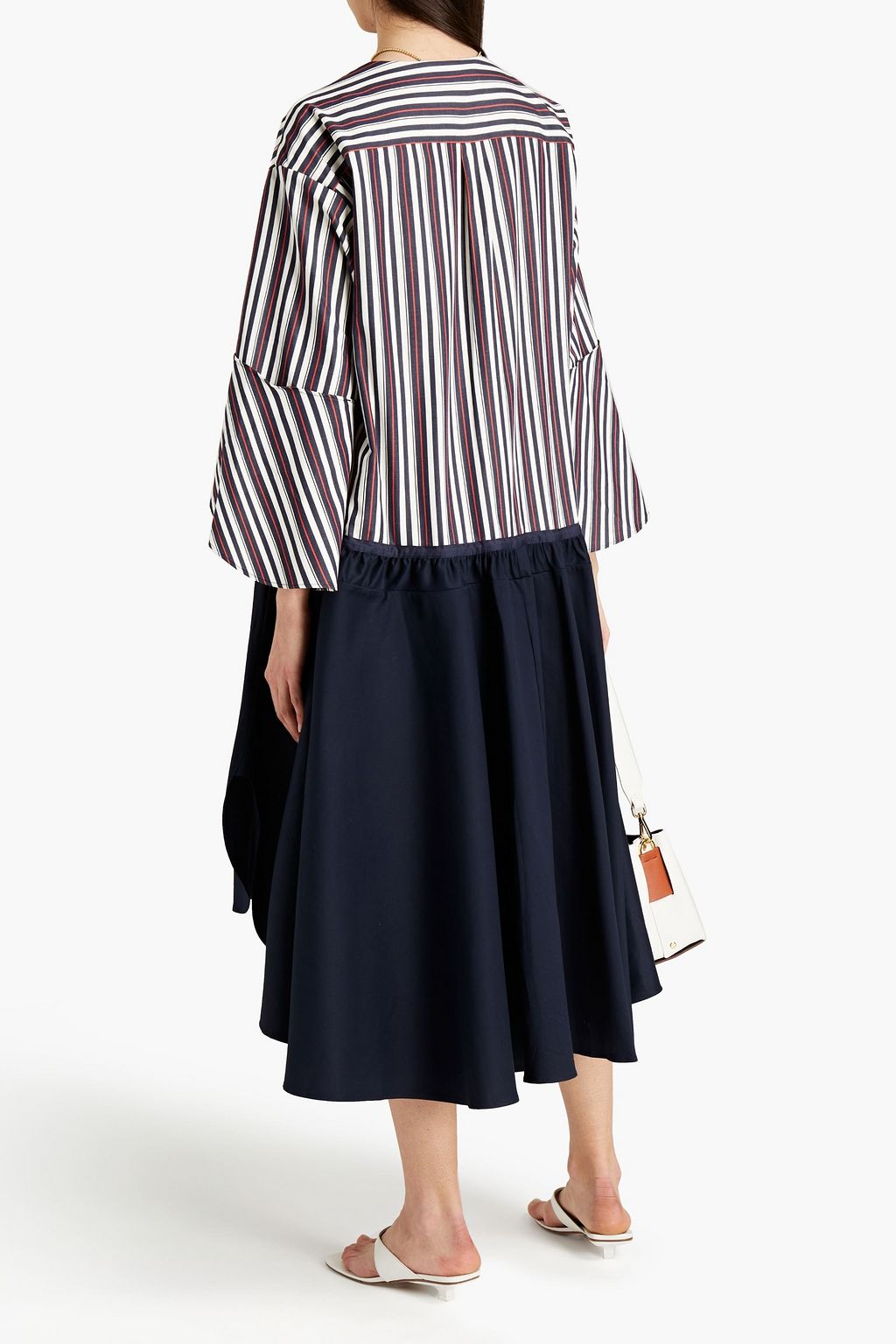 PALMER//HARDING Manon striped cotton-blend midi dress