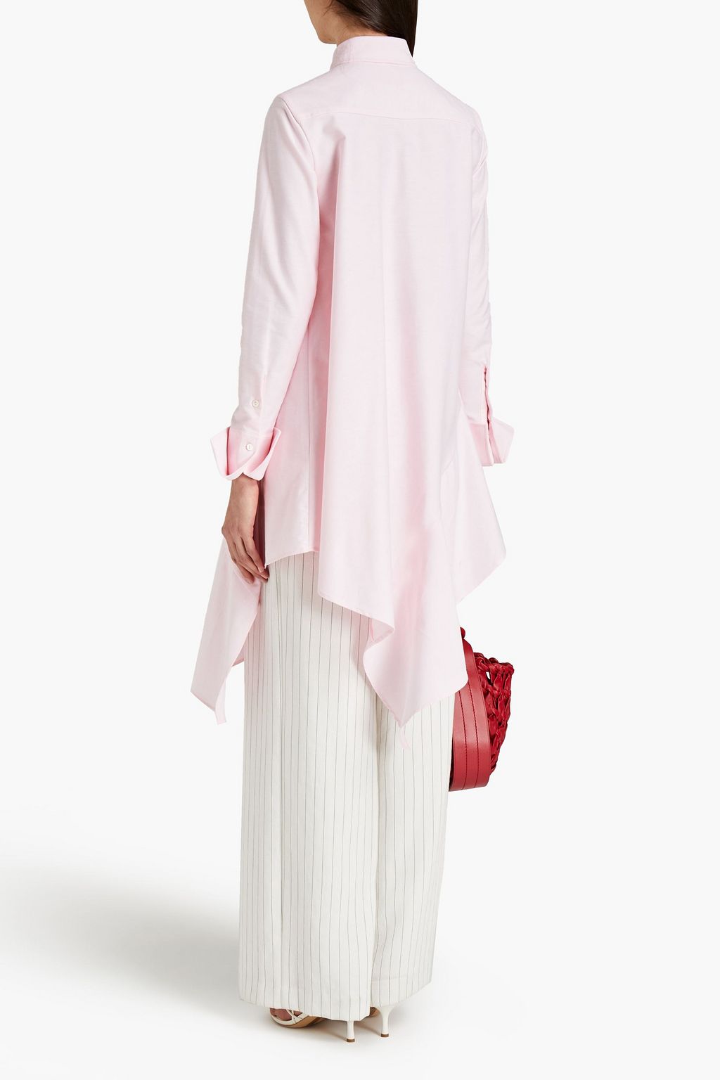 PALMER//HARDING Asymmetric fluted cotton-blend poplin shirt