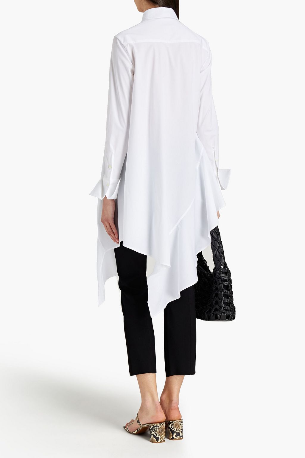 PALMER//HARDING Asymmetric fluted cotton-blend poplin shirt
