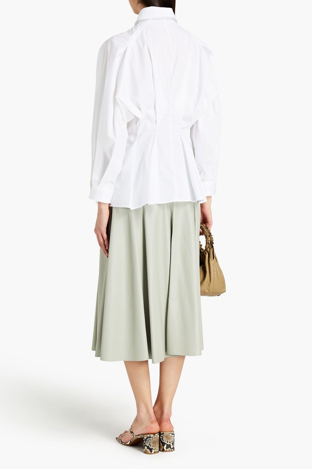 PALMER//HARDING Sunda cotton-blend poplin peplum shirt