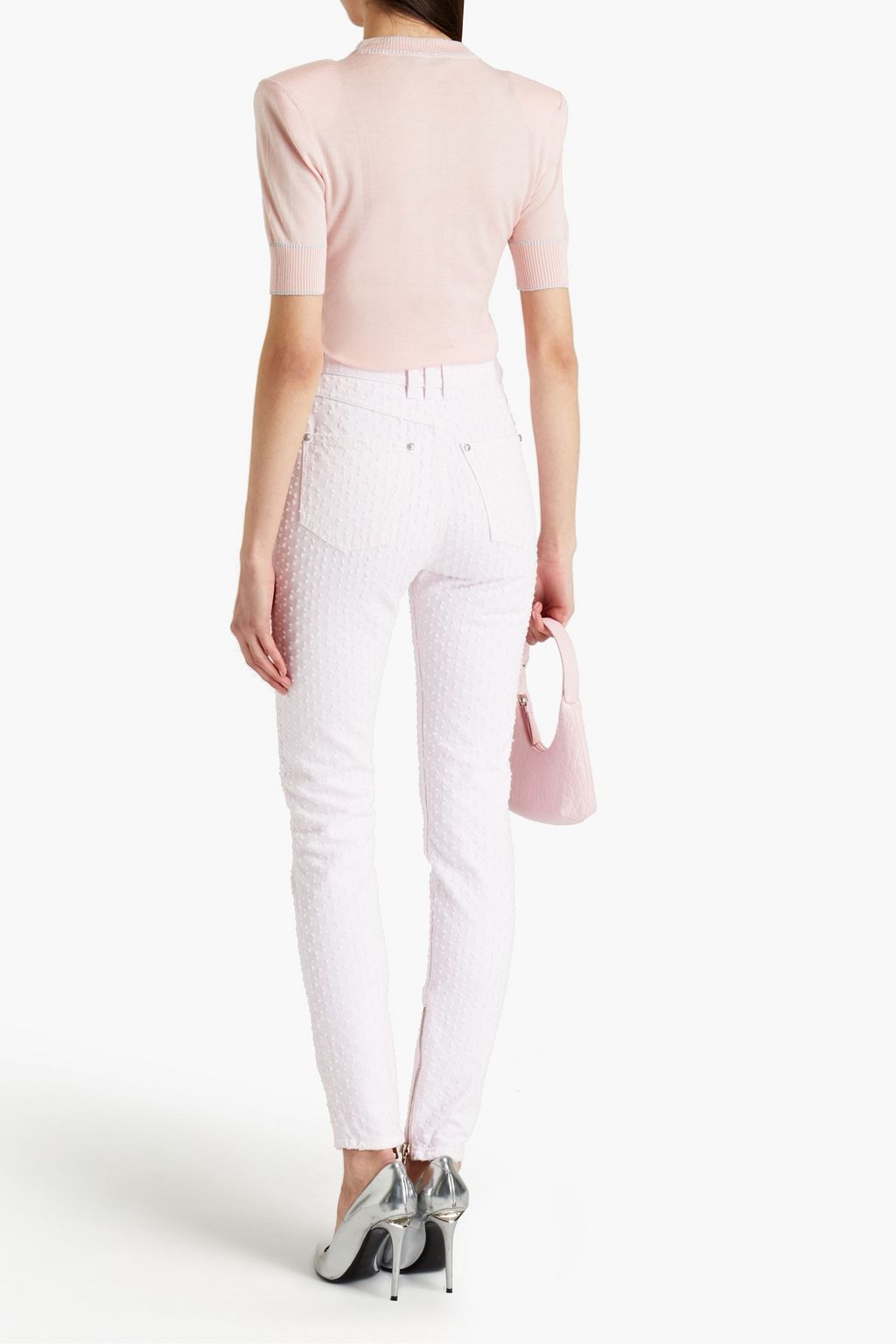 BALMAIN Cutout cashmere and silk-blend top
