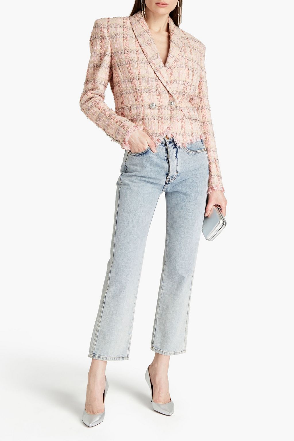 BALMAIN Double-breasted tweed blazer