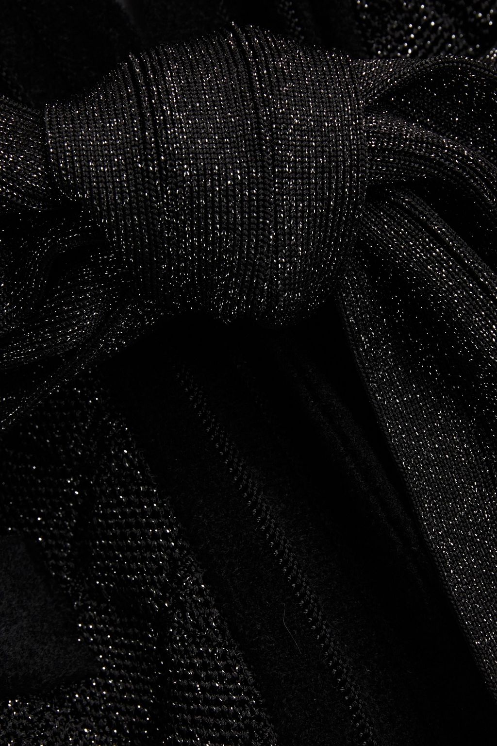 BALMAIN Belted metallic crochet-knit jacket