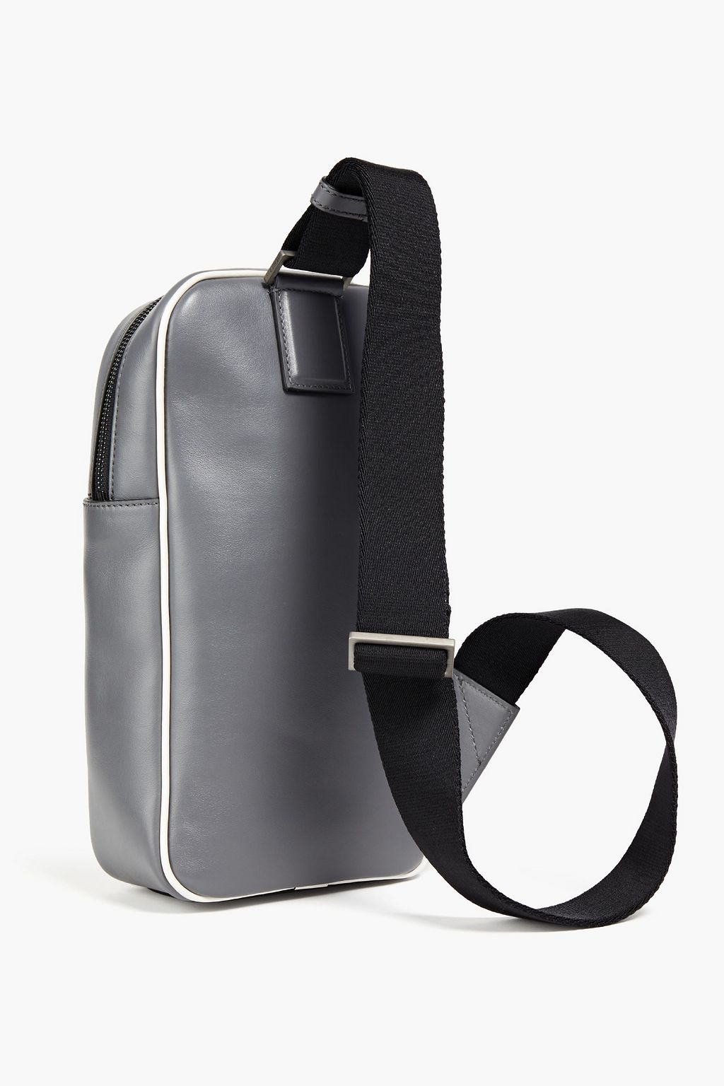SERAPIAN Leather-paneled two-tone faux textured-leather backpack