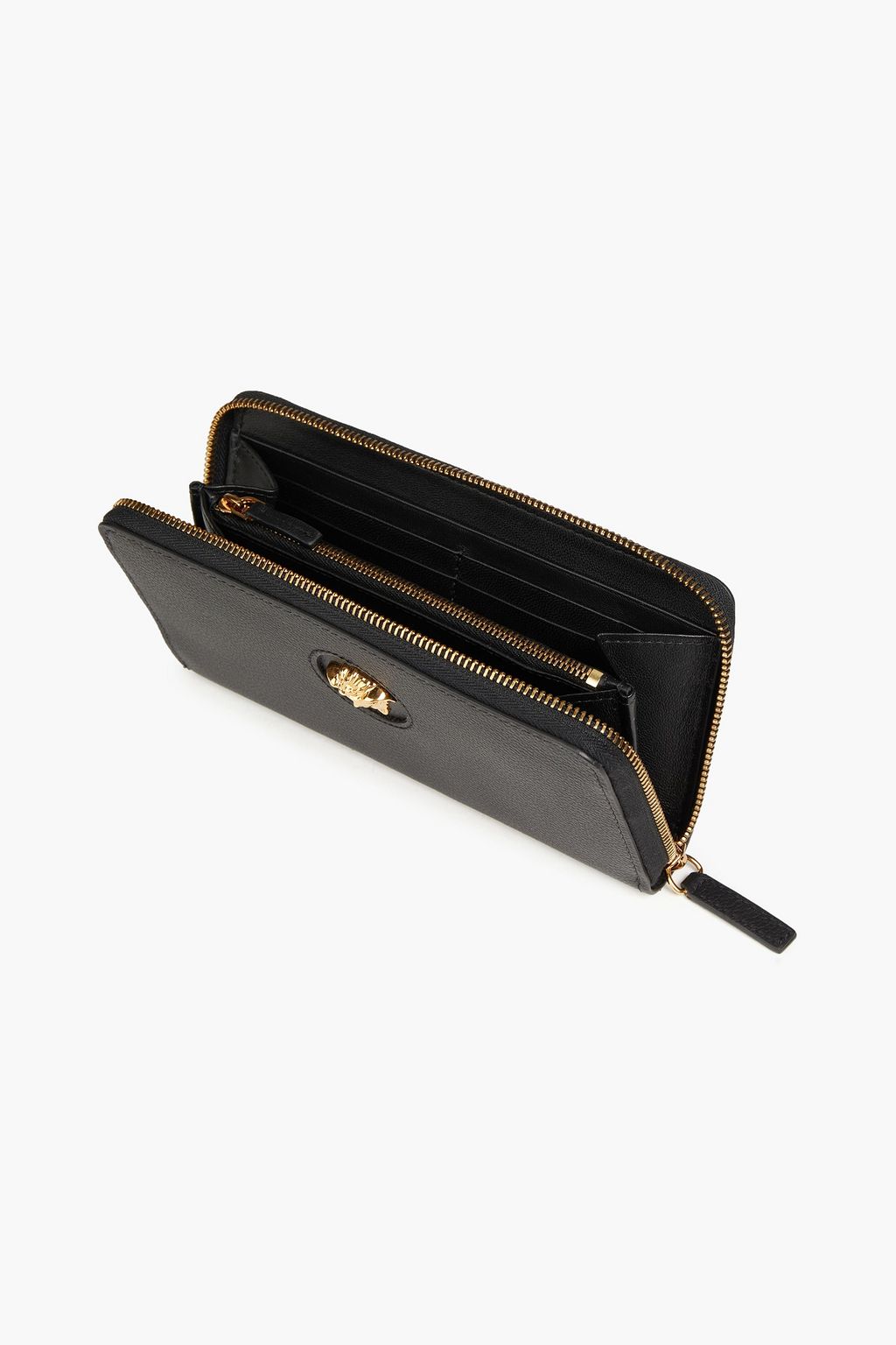 VERSACE La Medusa textured-leather continental wallet