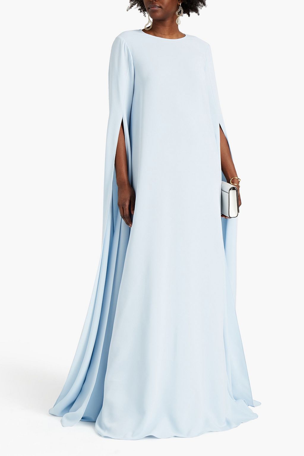 OSCAR DE LA RENTA Cape-effect crepe gown