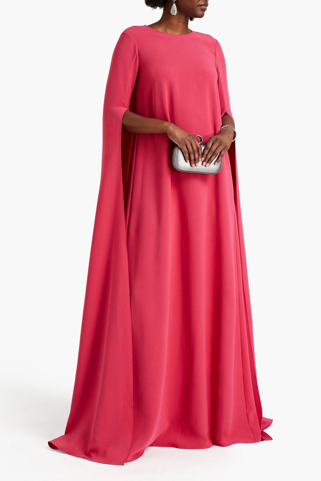 OSCAR DE LA RENTA Cape-effect crepe gown