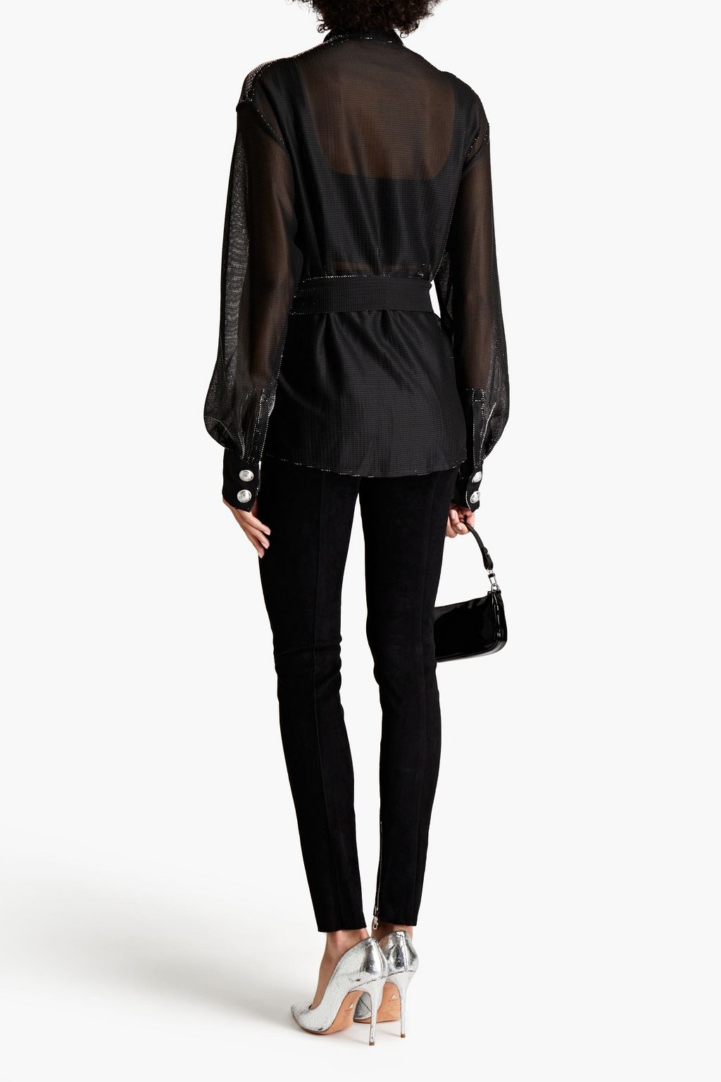 BALMAIN Belted knitted top