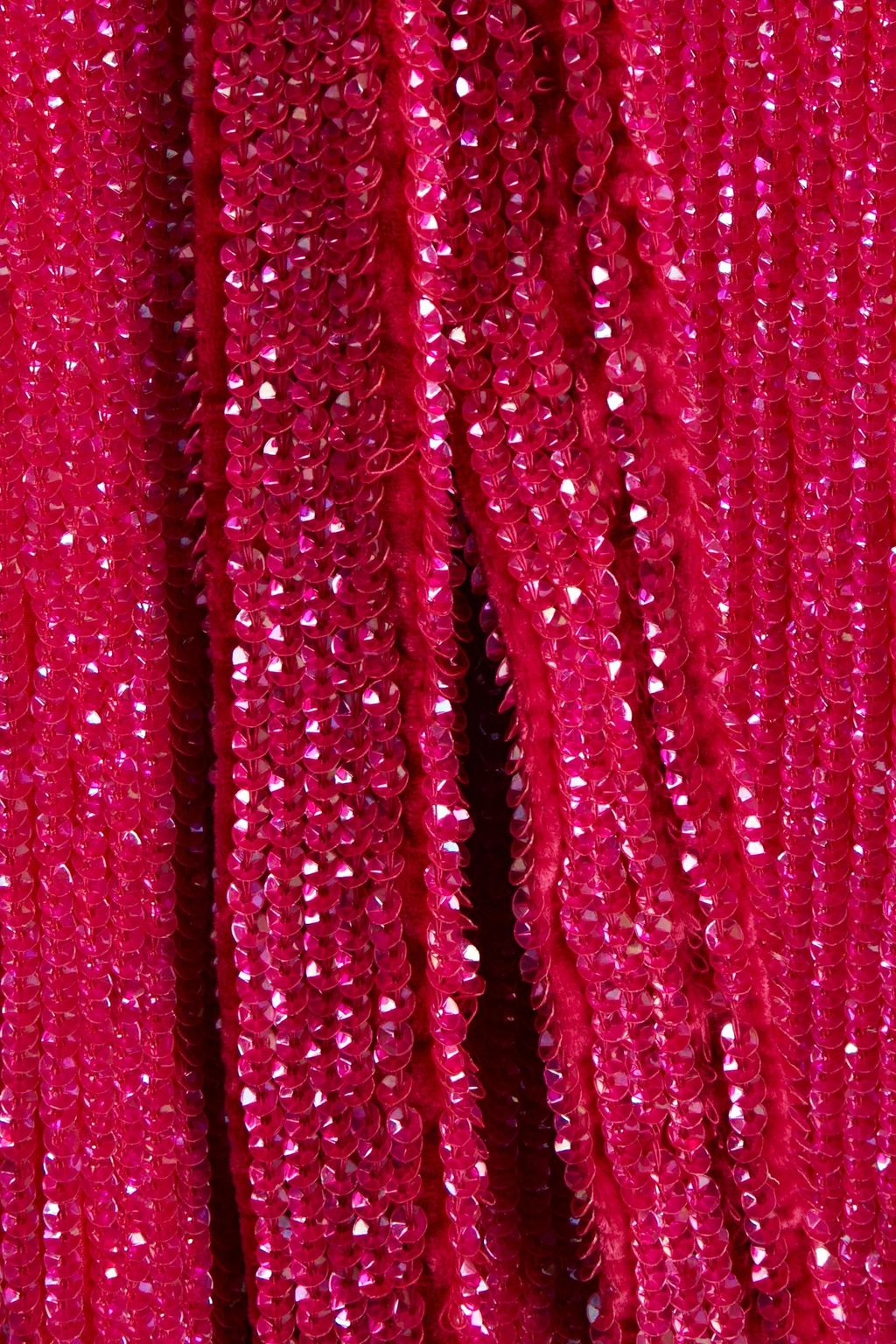 RETROFÊTE Velvet-trimmed sequined georgette mini dress