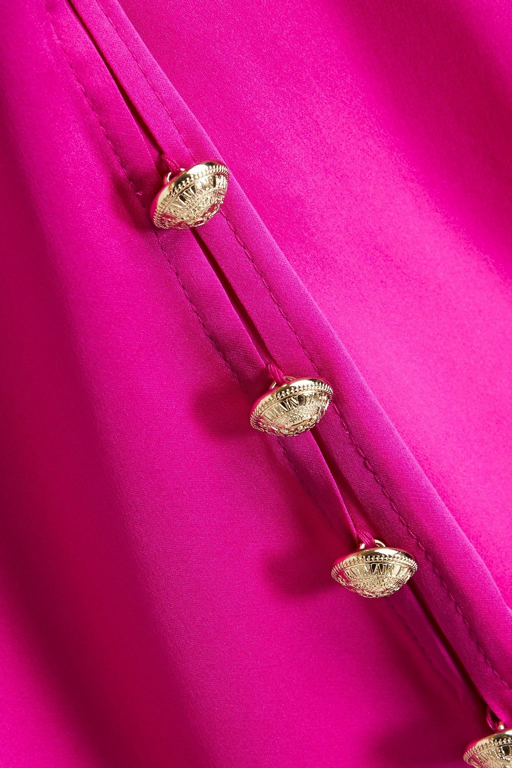BALMAIN Pussy-bow gathered silk-crepe blouse