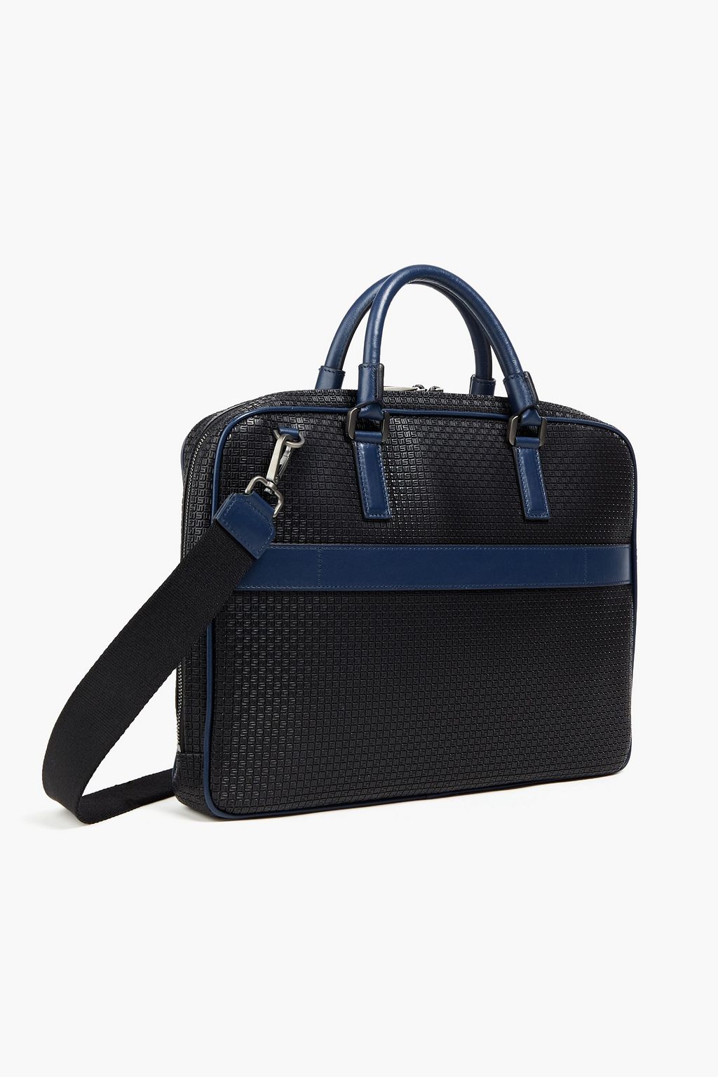 SERAPIAN Two-tone faux textured-leather briefcase