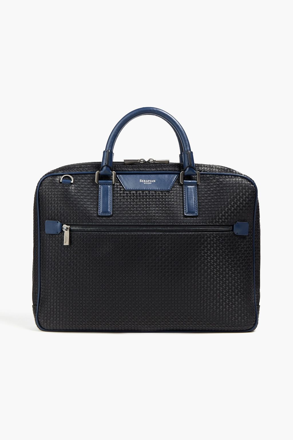 SERAPIAN Two-tone faux textured-leather briefcase