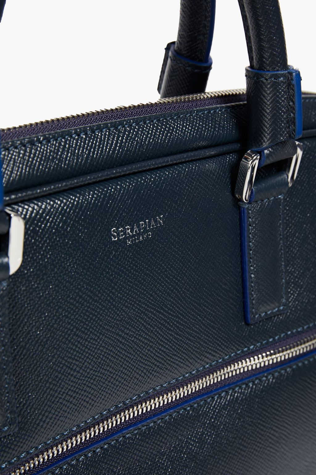 SERAPIAN Textured-leather briefcase