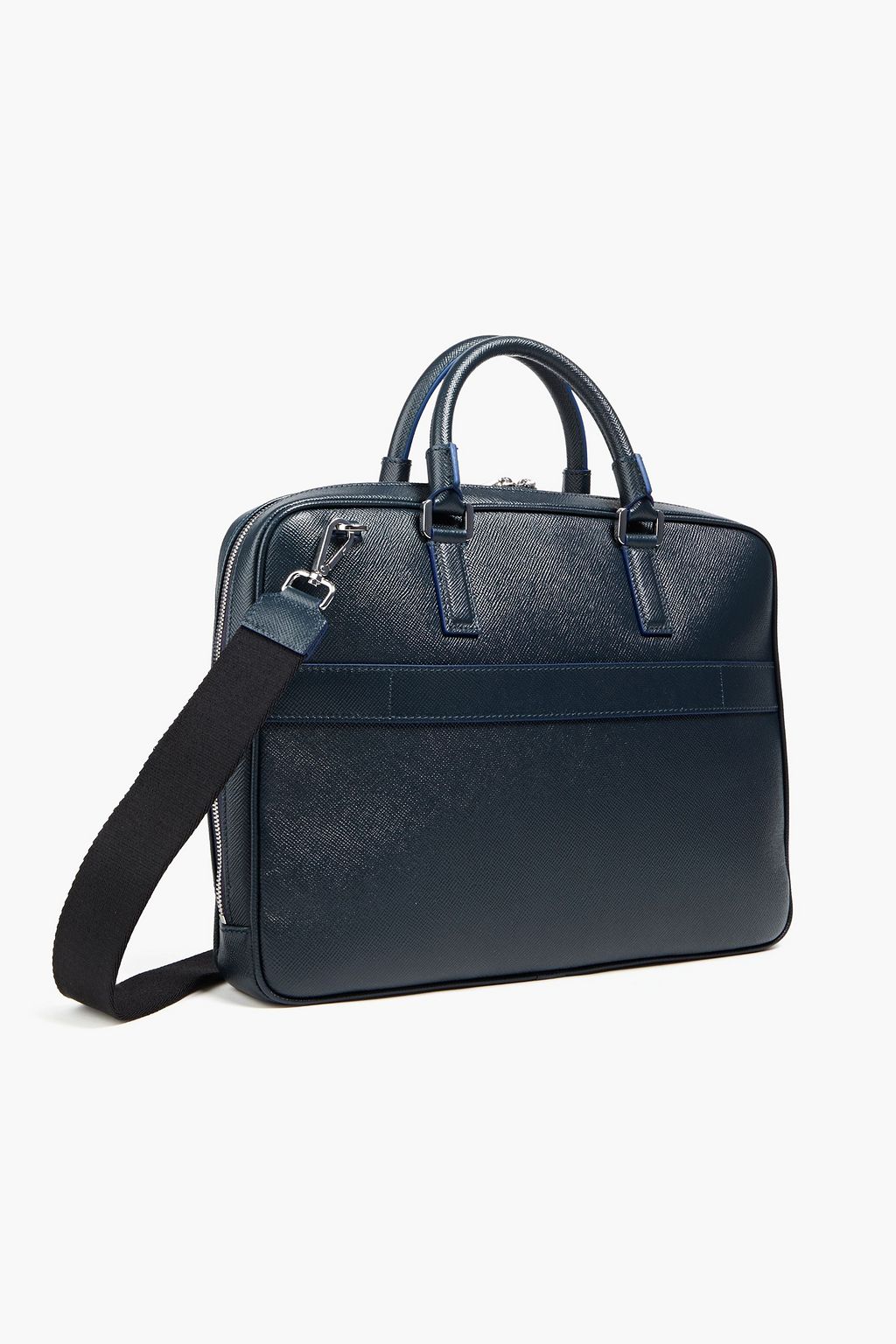 SERAPIAN Textured-leather briefcase