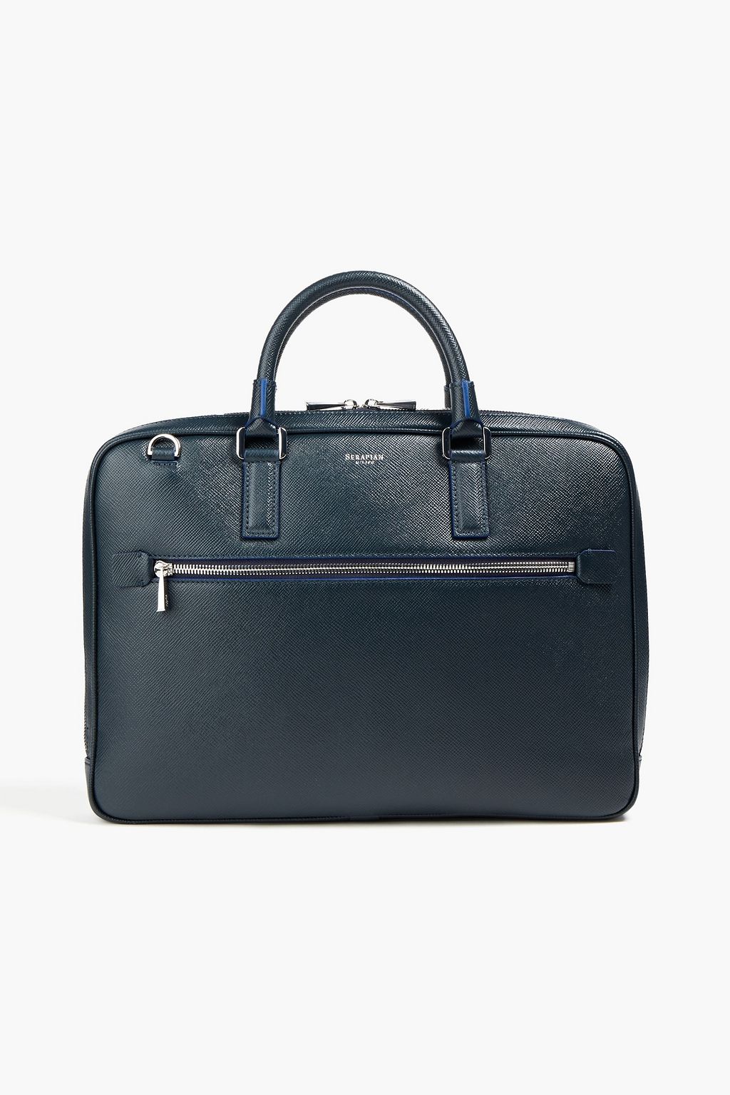 SERAPIAN Textured-leather briefcase