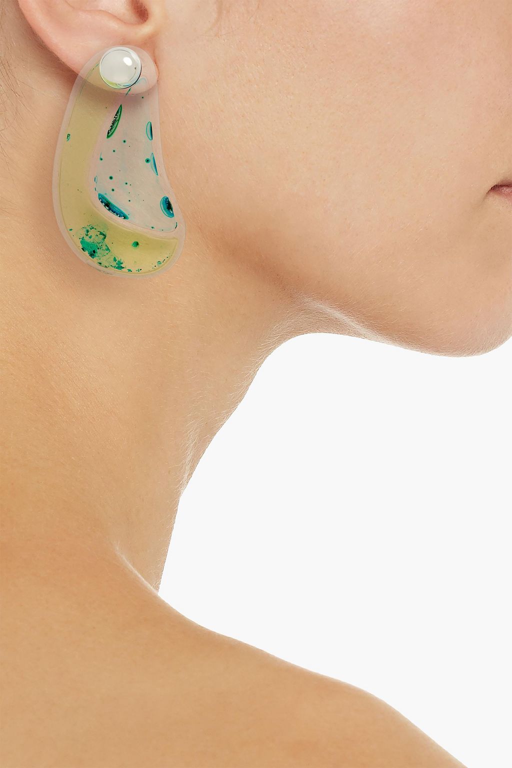 CHRISTOPHER KANE Silver-tone PVC earrings