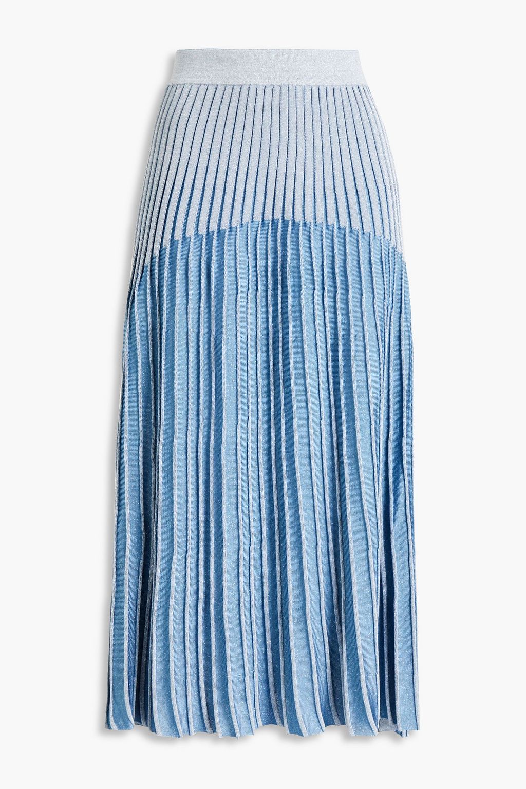 Metallic jacquard-knit midi skirt ...