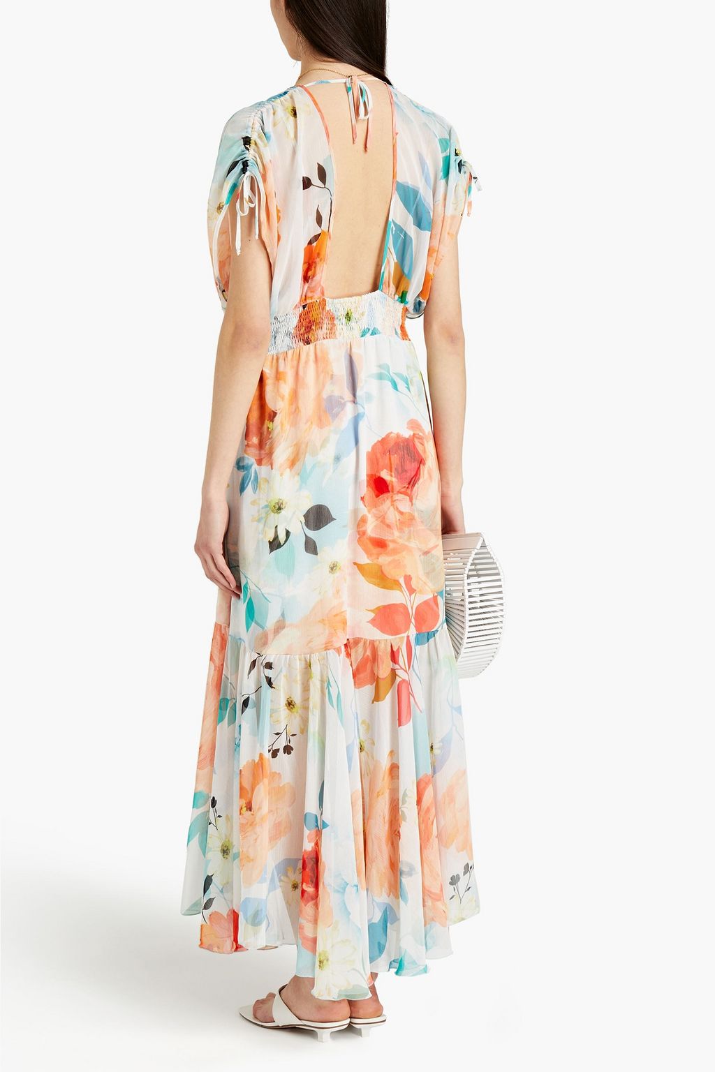 CHARO RUIZ IBIZA Jasmin shirred floral-print crepon maxi dress
