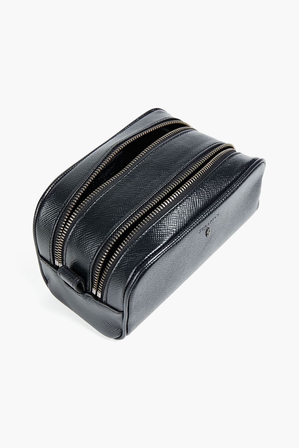 SERAPIAN Textured-leather wash bag