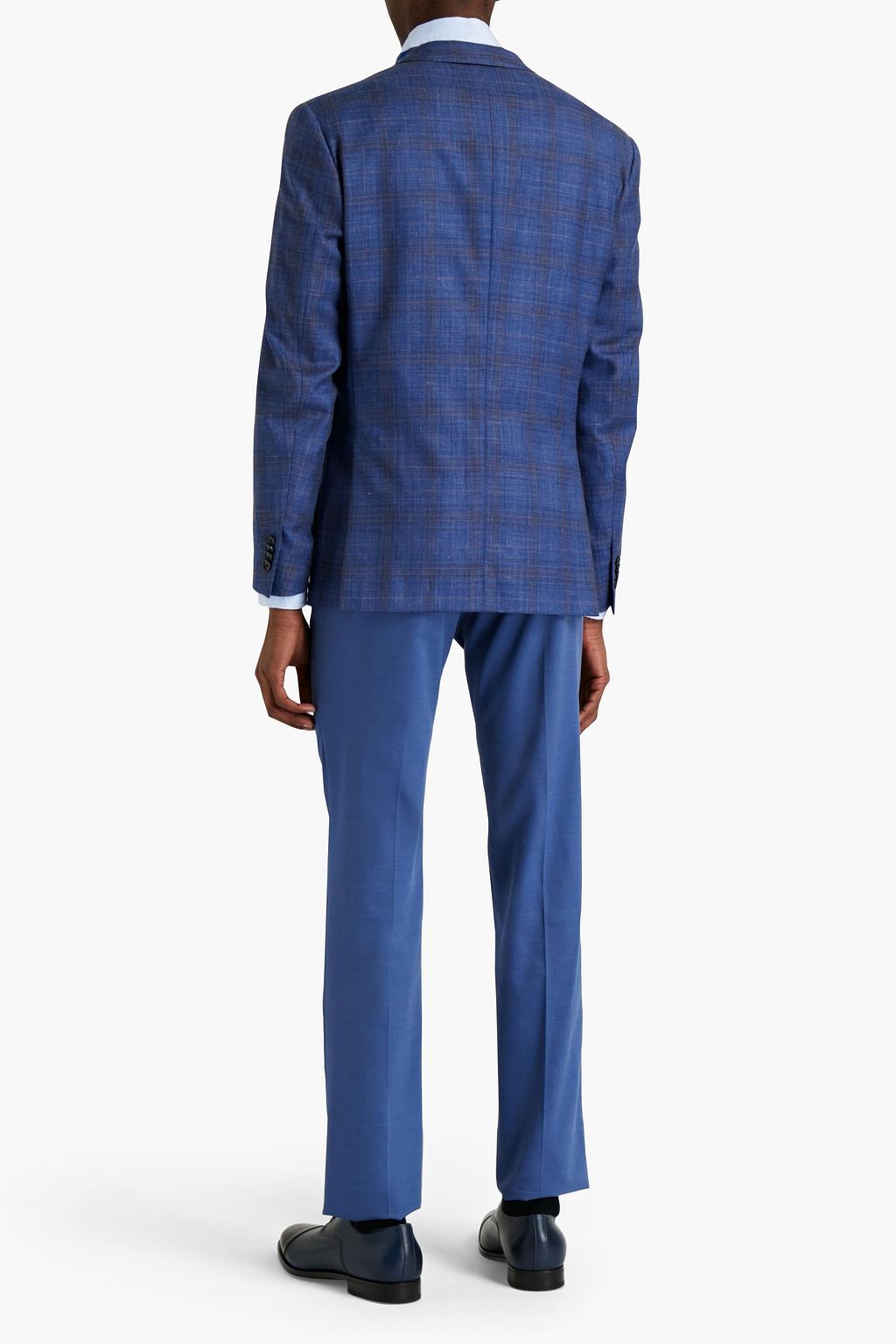 CORNELIANI Checked wool-blend blazer