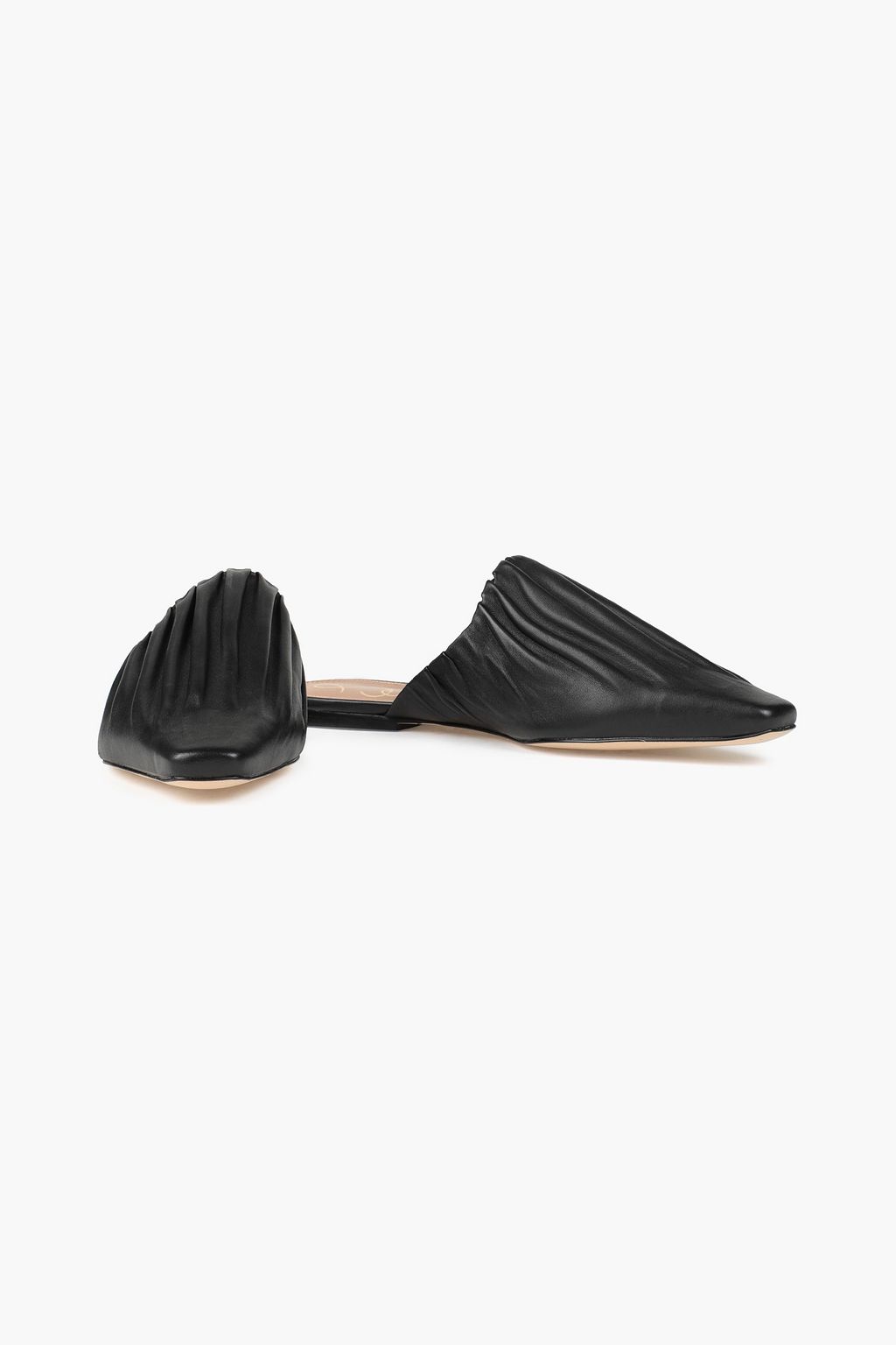 SAM EDELMAN Cecilia pleated leather slippers