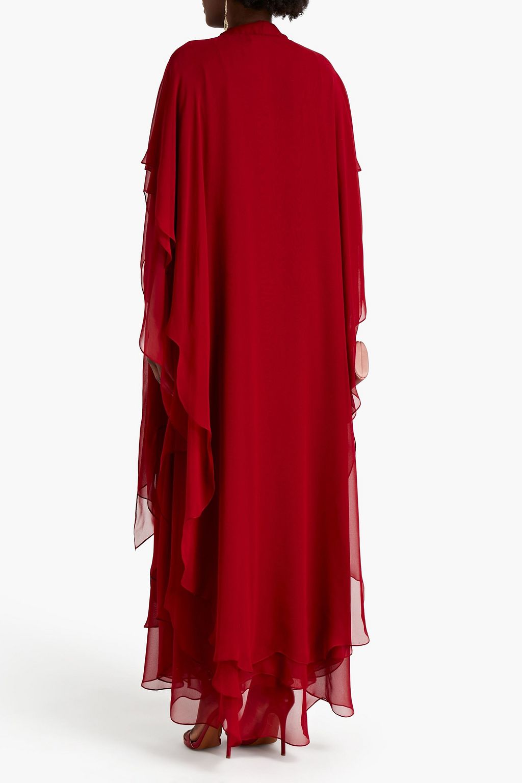 OSCAR DE LA RENTA Layered silk-chiffon maxi dress
