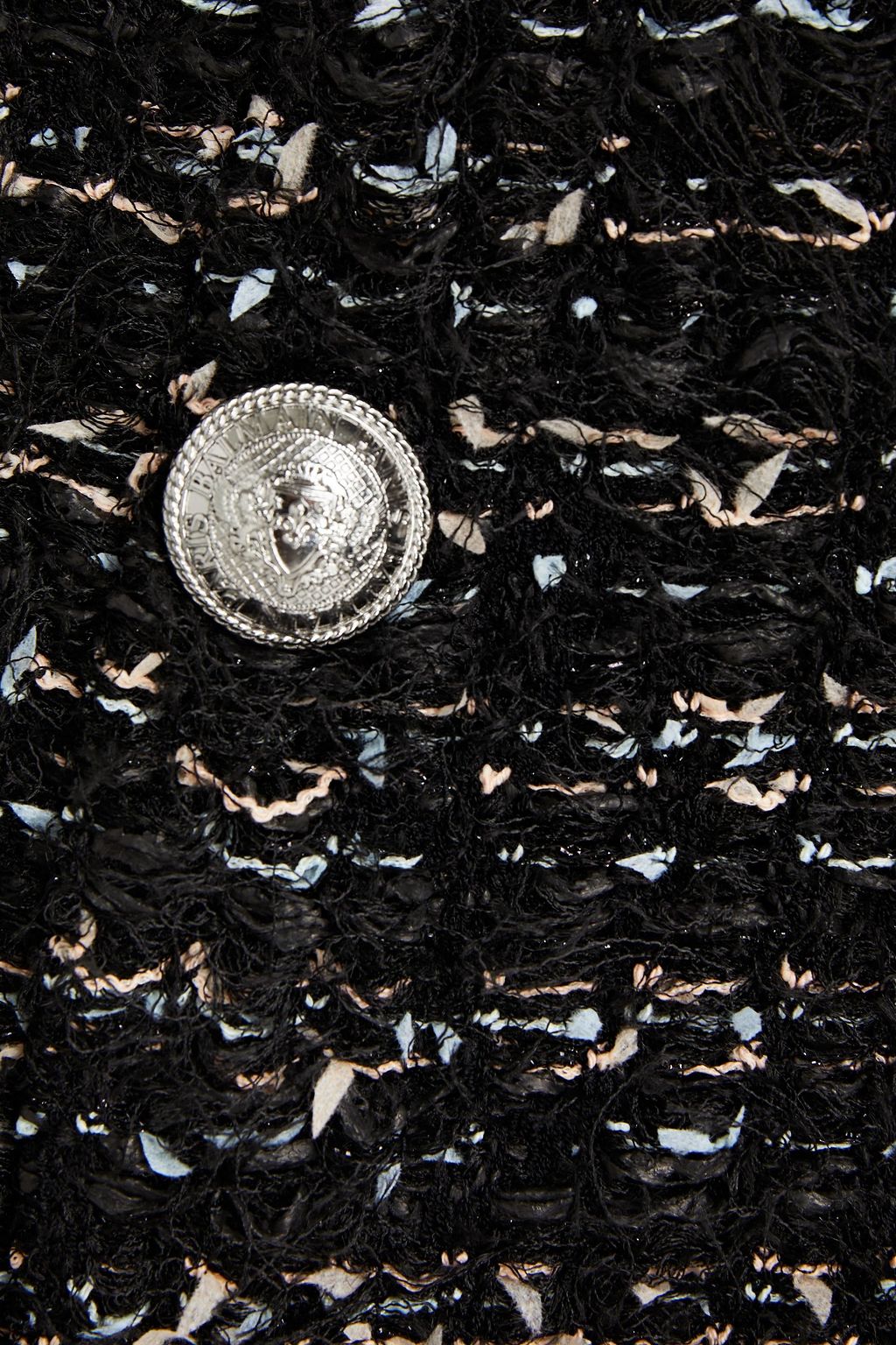 BALMAIN Button-embellished tweed mini skirt