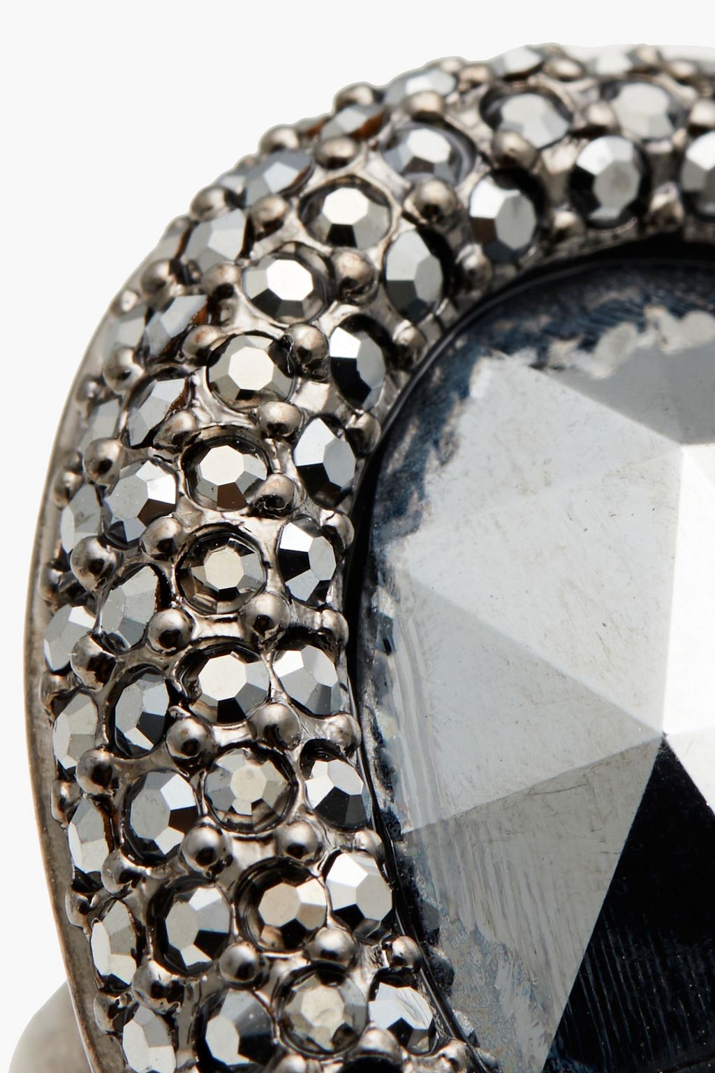 KENNETH JAY LANE Gunmetal-tone crystal ring