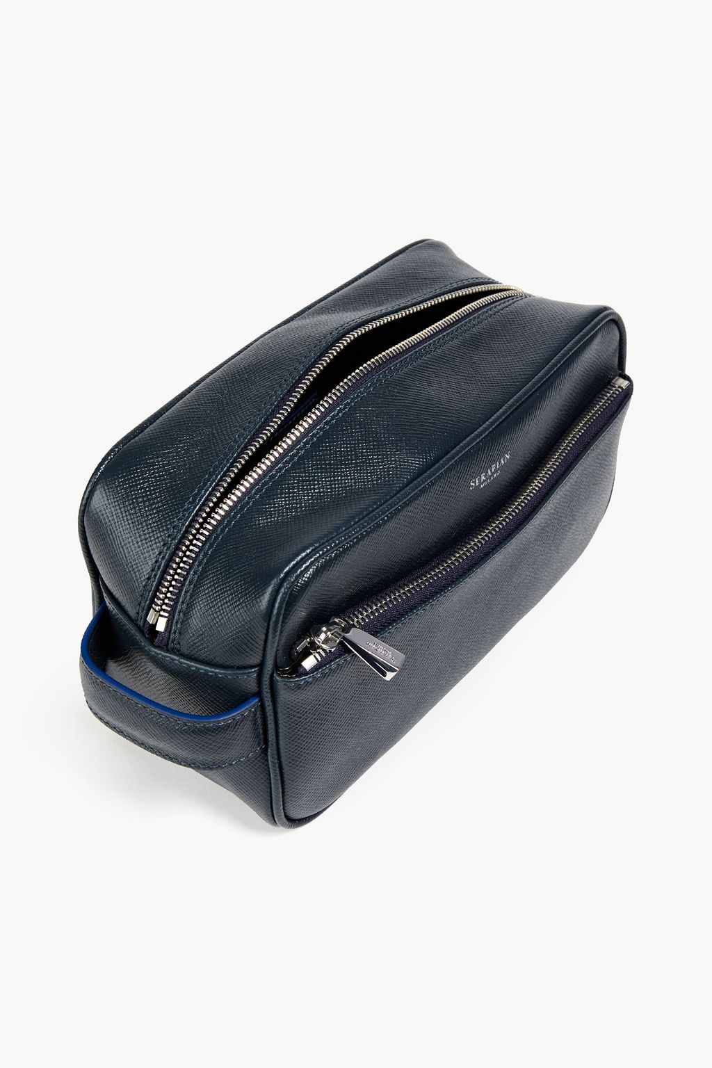 SERAPIAN Textured-leather wash bag