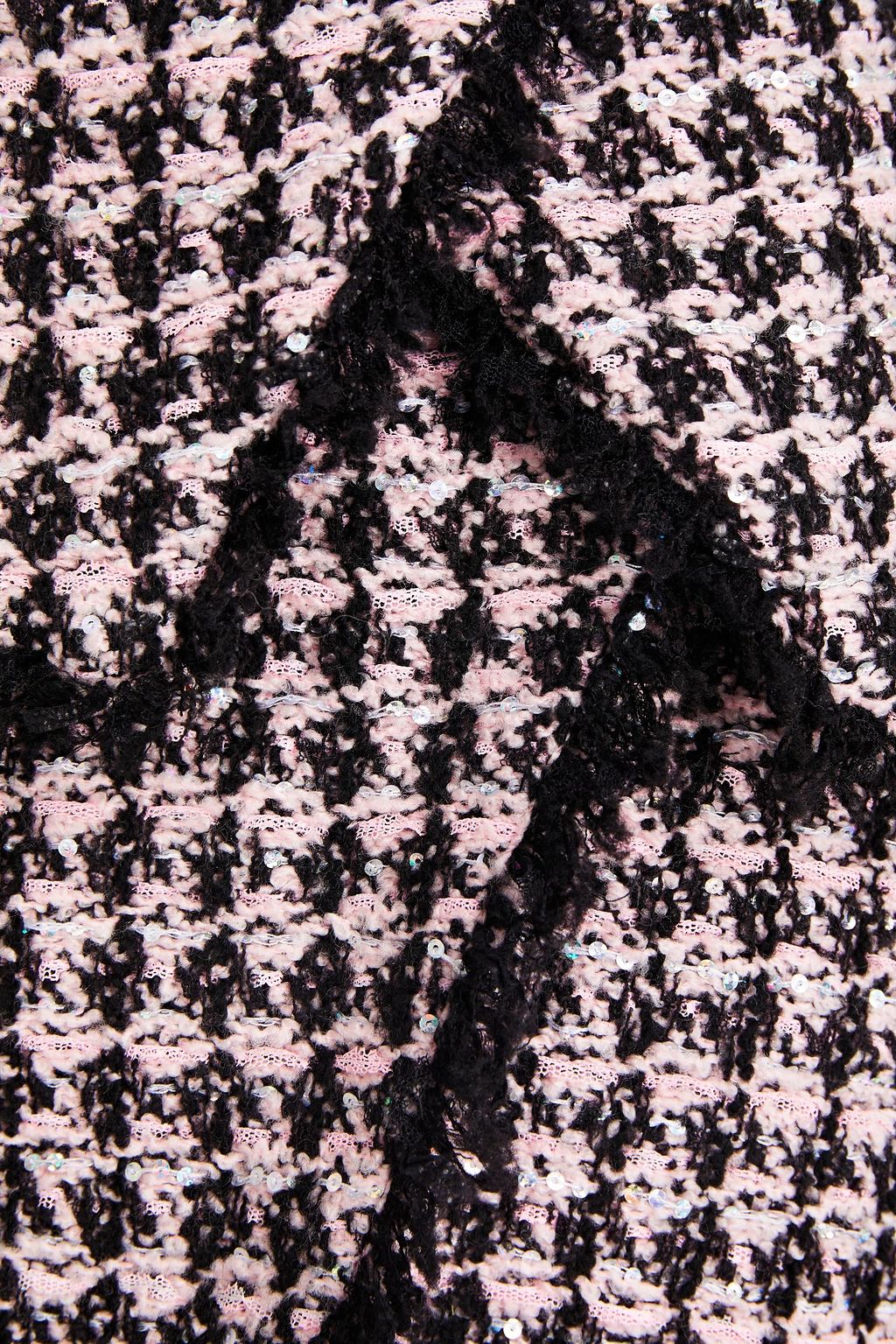 BALMAIN Wrap-effect embellished wool-blend bouclé-tweed mini skirt