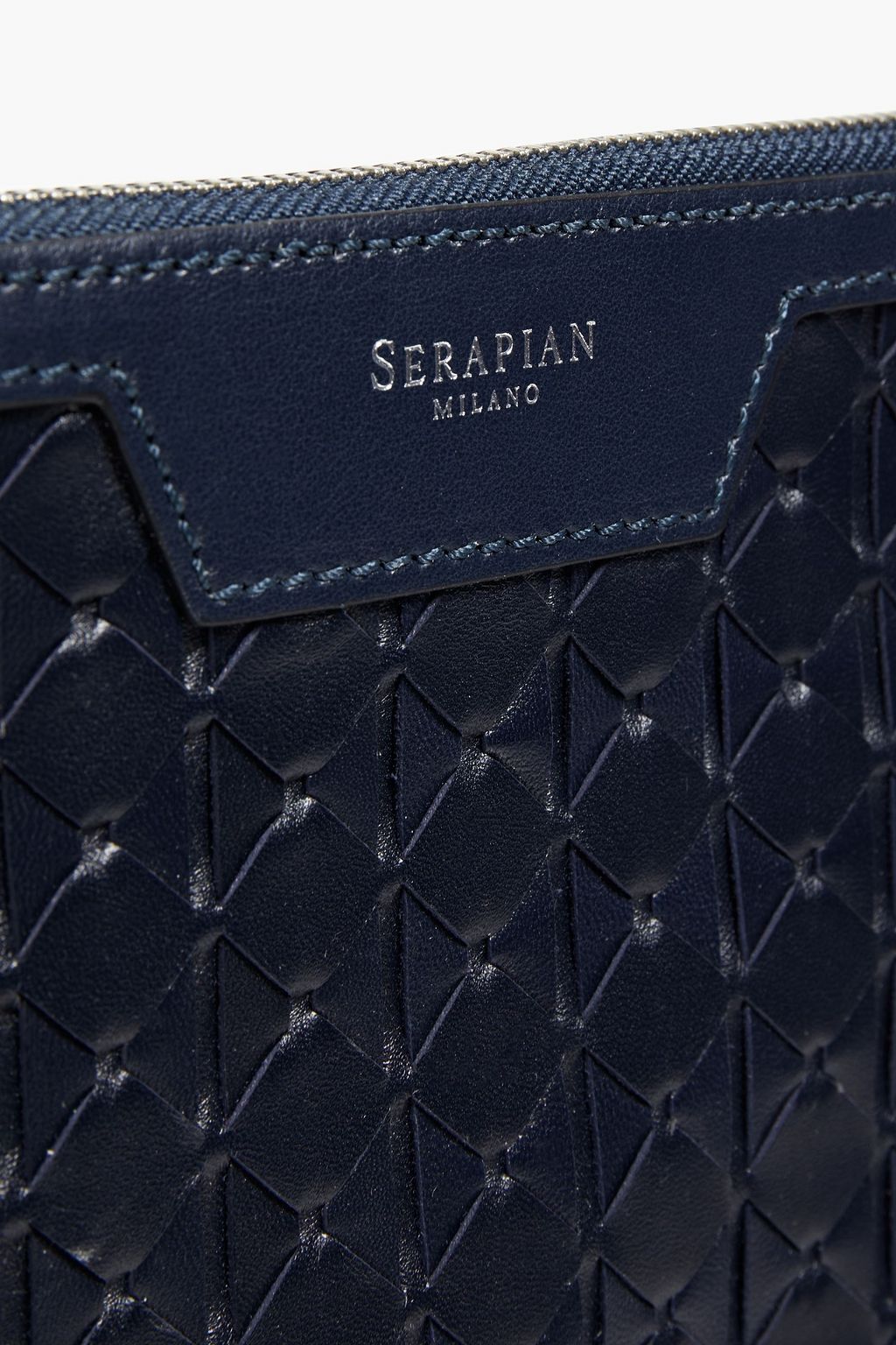 SERAPIAN Mosaico woven leather pouch