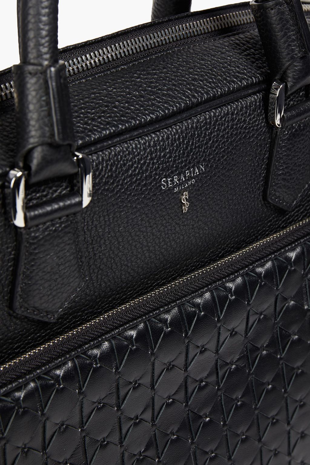 SERAPIAN Mosaico woven leather briefcase
