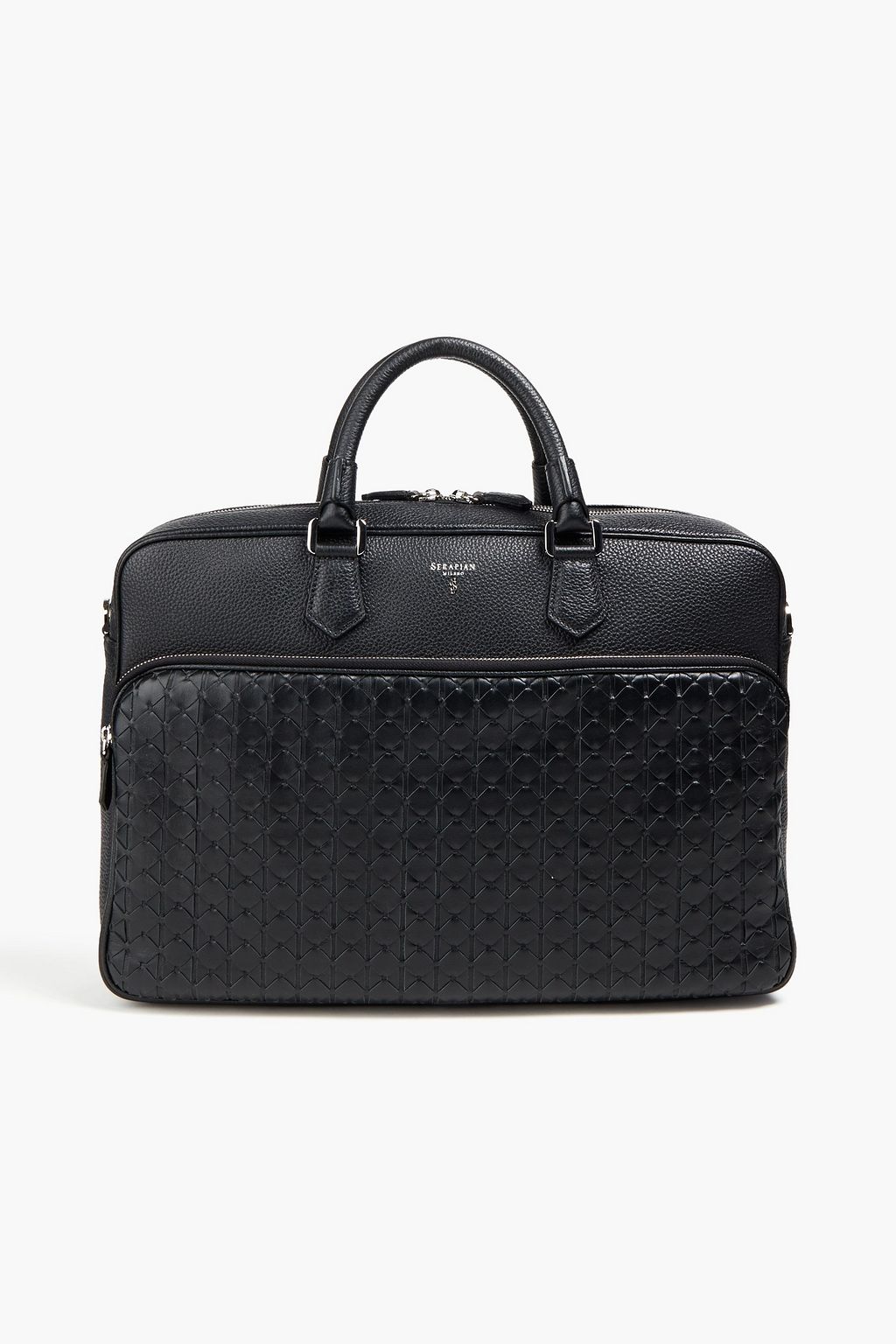 SERAPIAN Mosaico woven leather briefcase