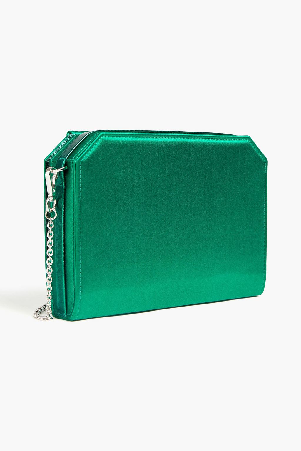 MALONE SOULIERS Pearl crystal-embellished silk-satin clutch