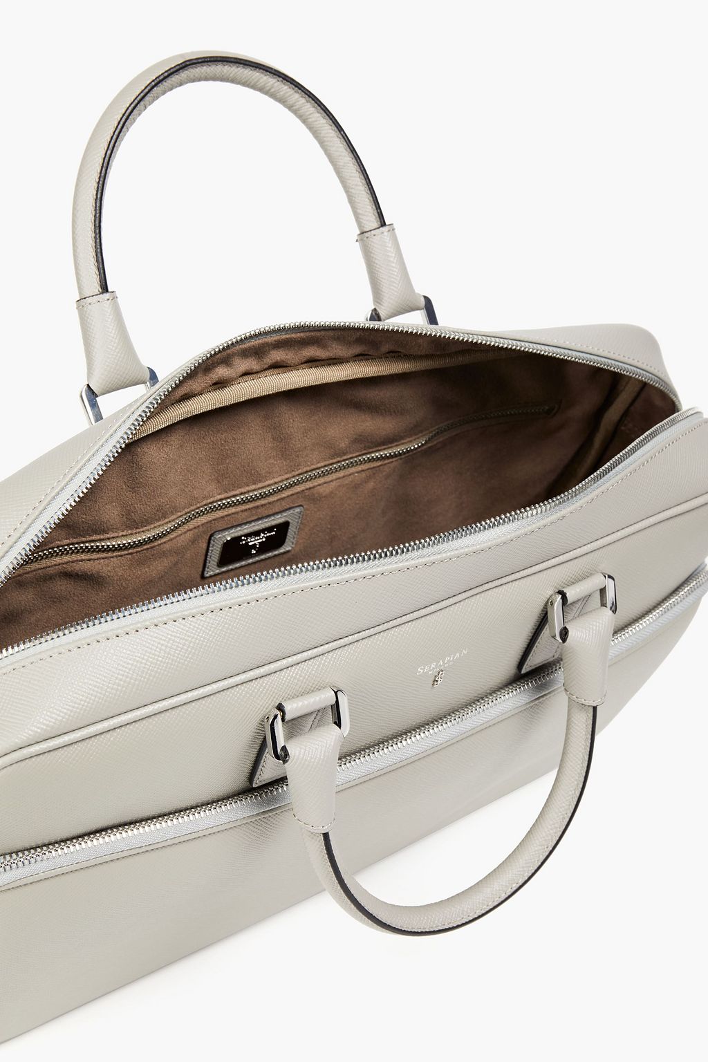 SERAPIAN Textured-leather briefcase