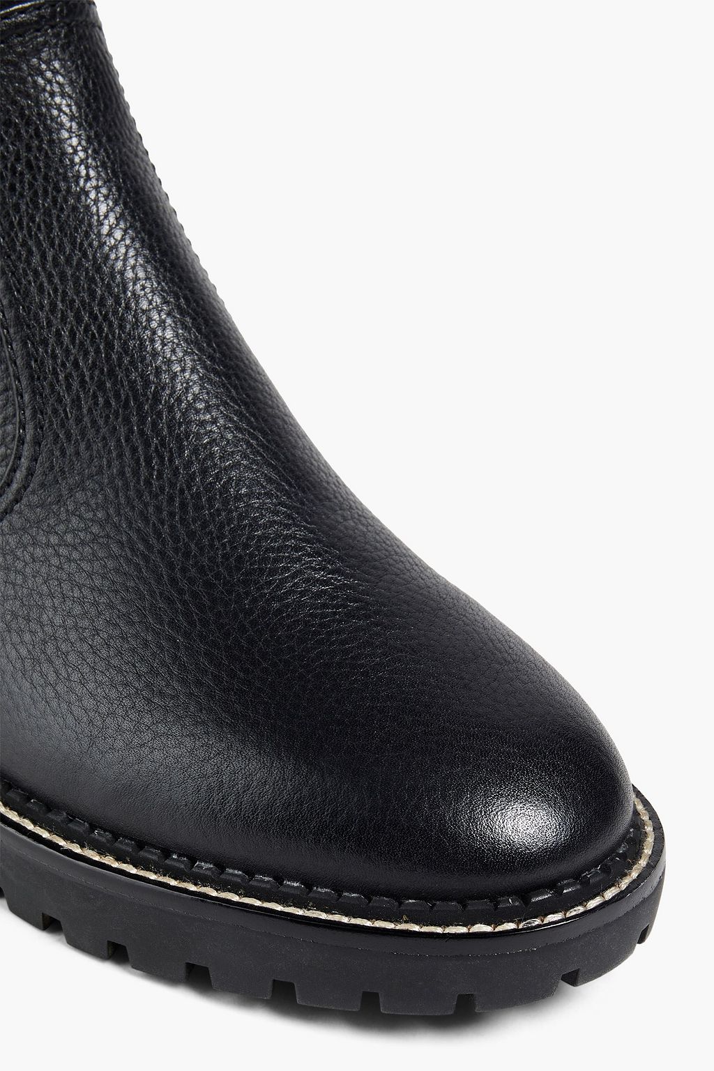 TORY BURCH Miller stretch-suede and pebbled-leather thigh boots