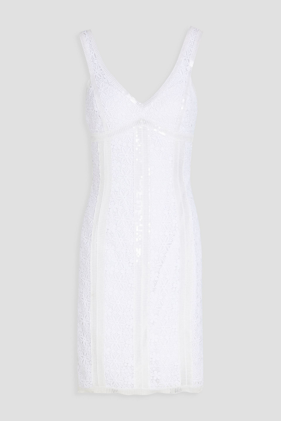 Charo Ruiz Ibiza Woman Sequin-embellished Crocheted Lace Mini Dress White Size L