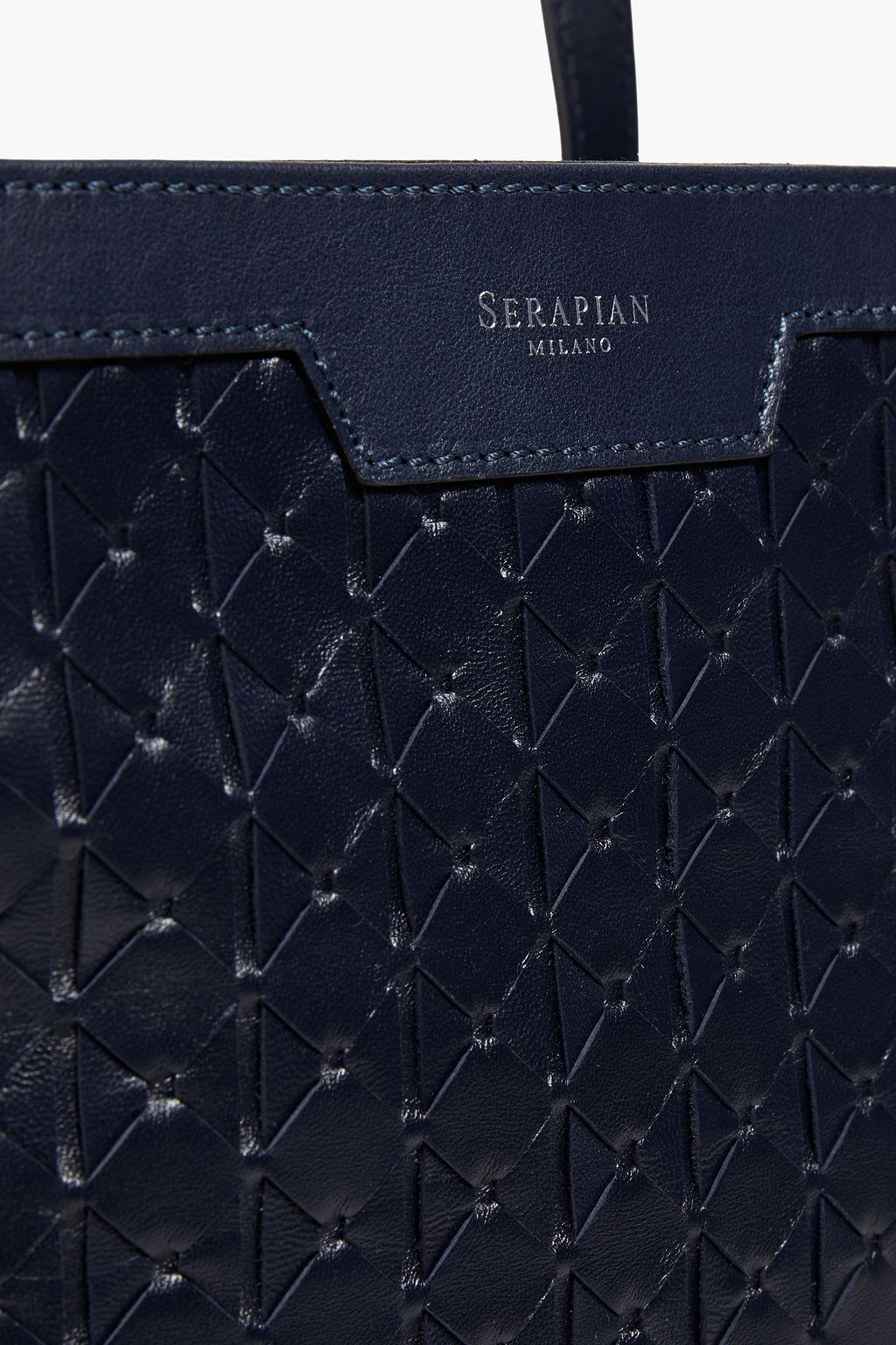 SERAPIAN Mosaico woven leather tote