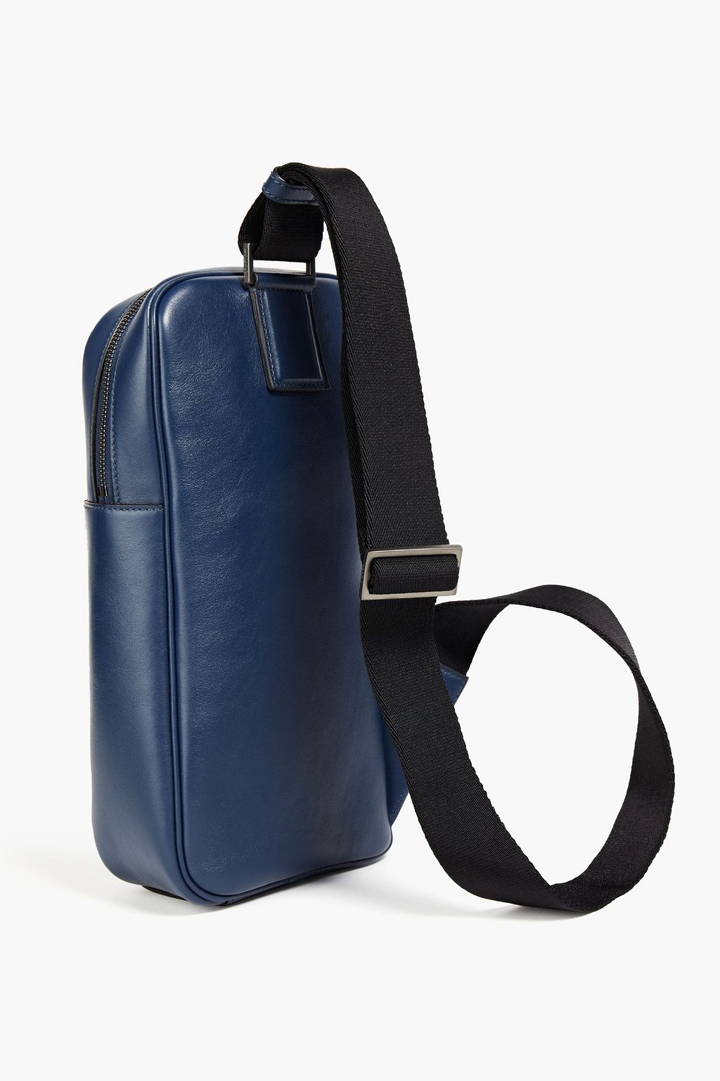 SERAPIAN Leather-paneled two-tone faux textured-leather backpack