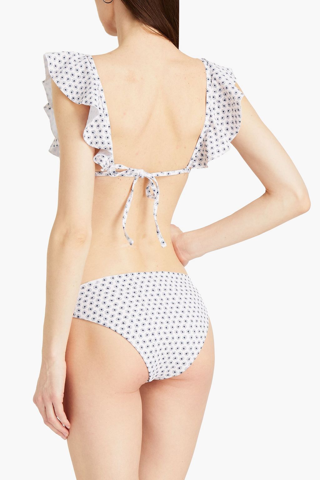 EBERJEY Margaritas Graziela floral-print stretch-piquè triangle bikini top