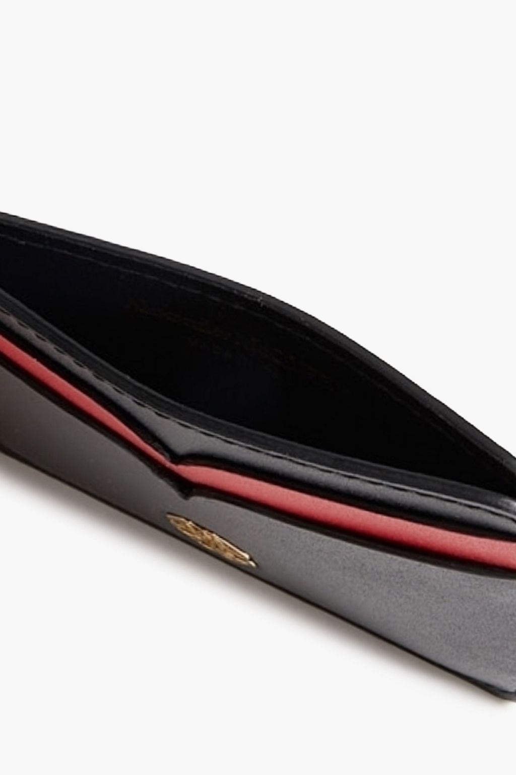 MCQUEEN Logo-appliquéd two-tone leather cardholder