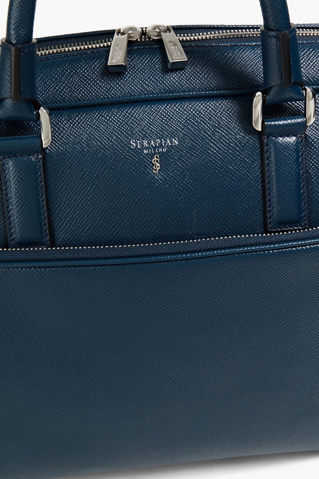 SERAPIAN Textured-leather briefcase