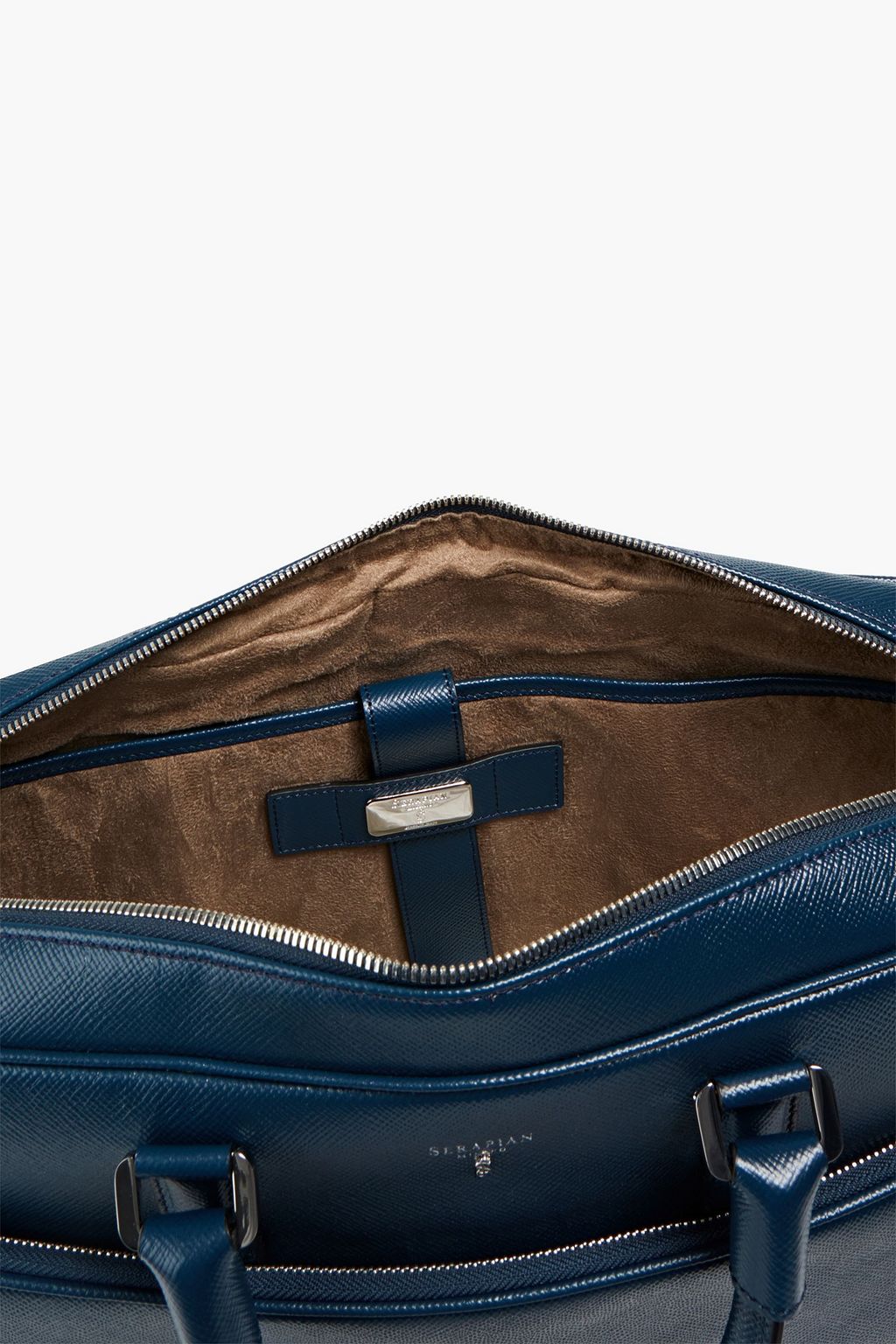 SERAPIAN Textured-leather briefcase