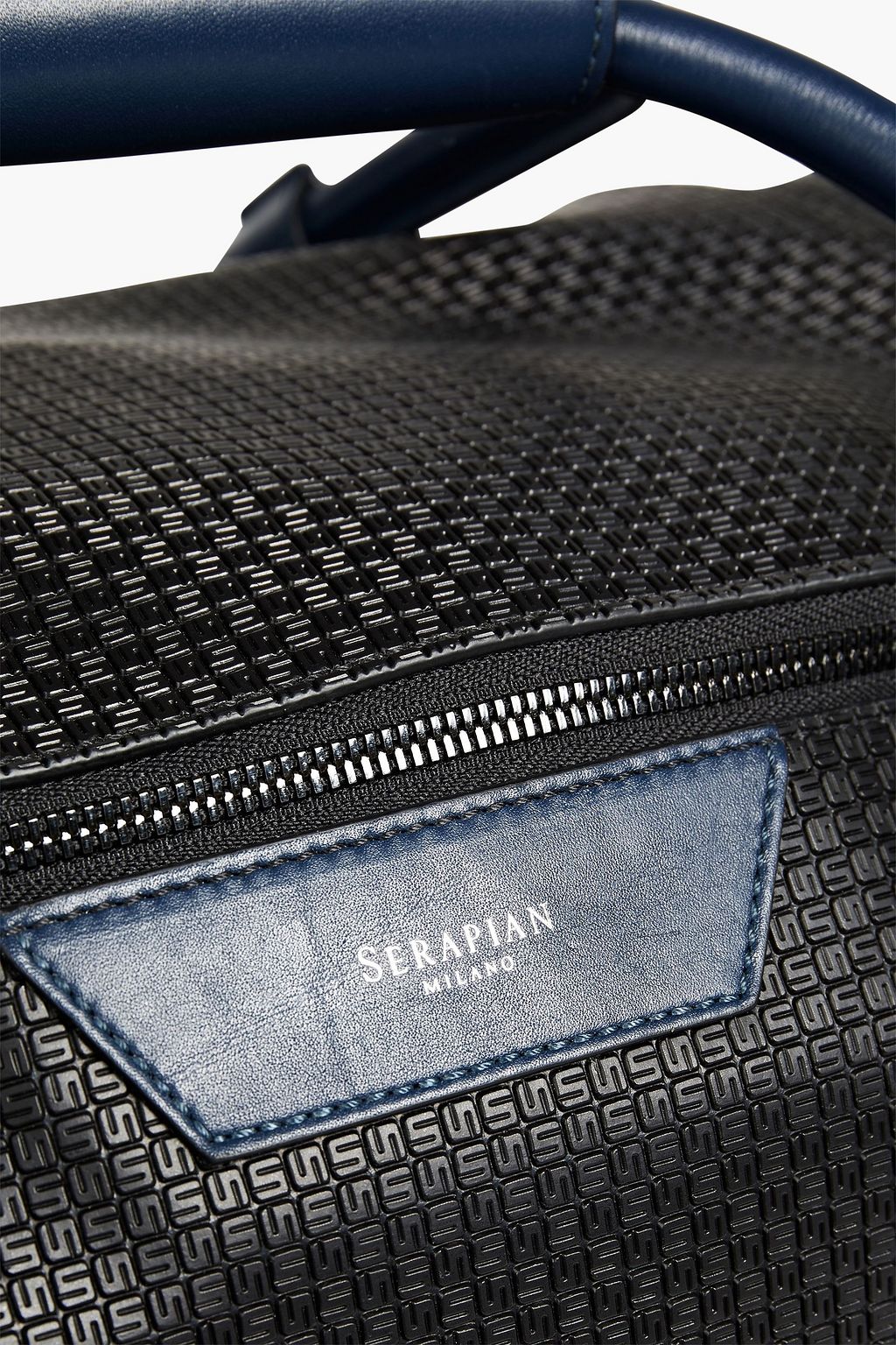 SERAPIAN Two-tone faux textured-leather weekend bag