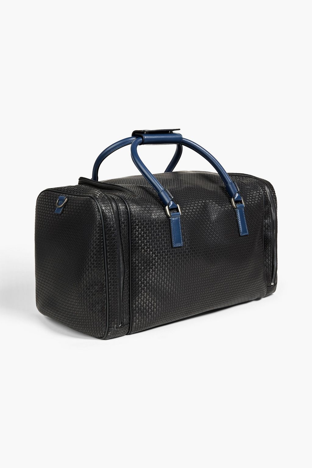 SERAPIAN Two-tone faux textured-leather weekend bag