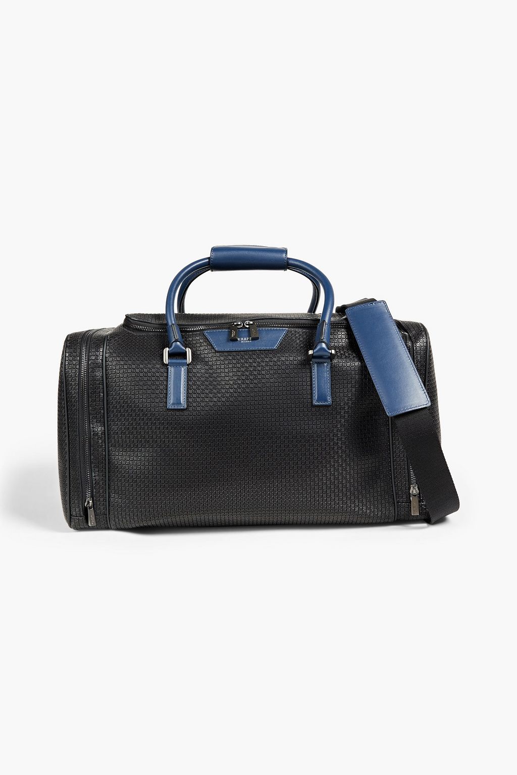 SERAPIAN Two-tone faux textured-leather weekend bag