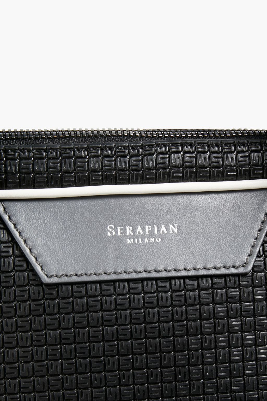 SERAPIAN Faux textured-leather briefcase