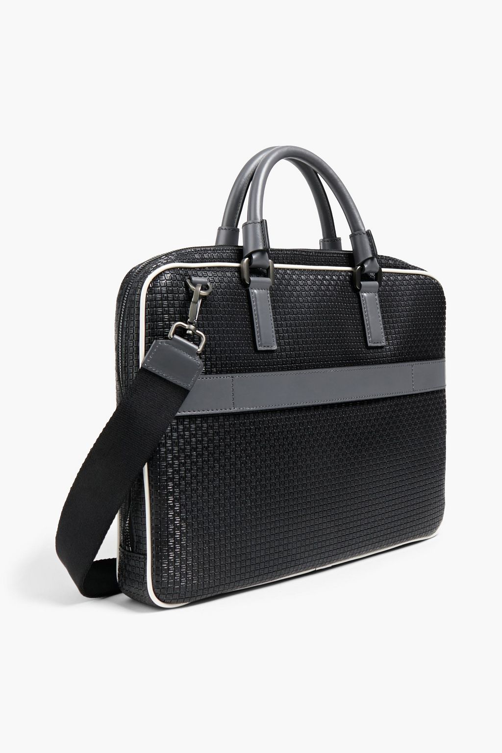 SERAPIAN Faux textured-leather briefcase