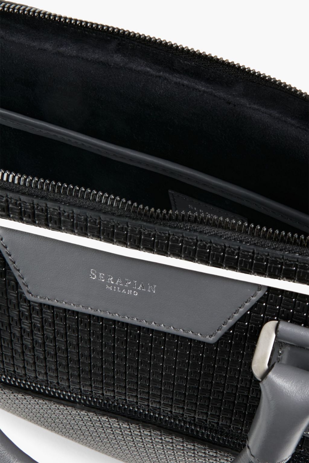 SERAPIAN Faux textured-leather briefcase